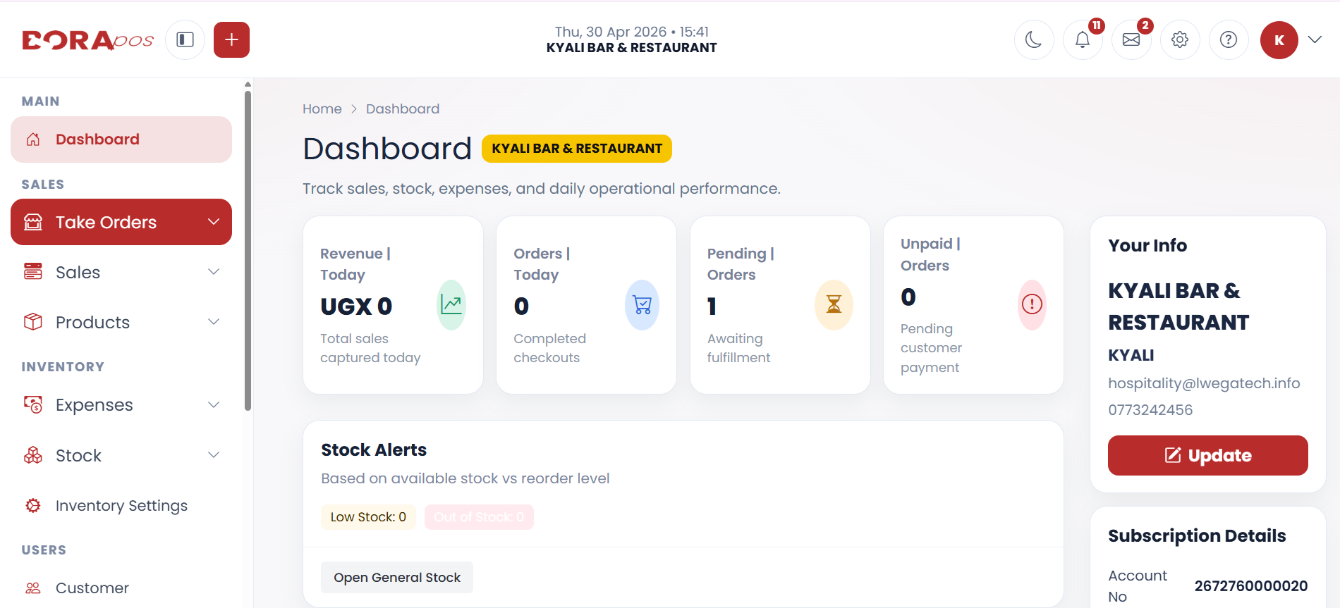 BORApos Dashboard